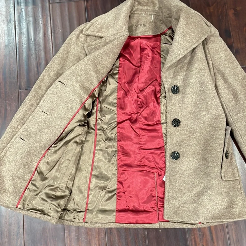 Calvin Klein Beige Wool Peacoat - Picture 13 of 13